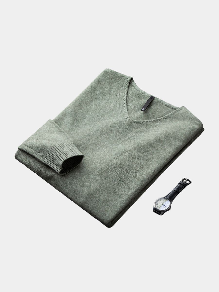 Henri | Pull en V en fibres nobles pour homme