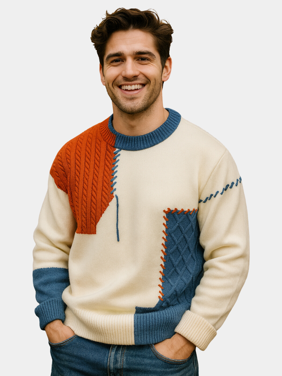 Édouard | Pull patchwork pour homme