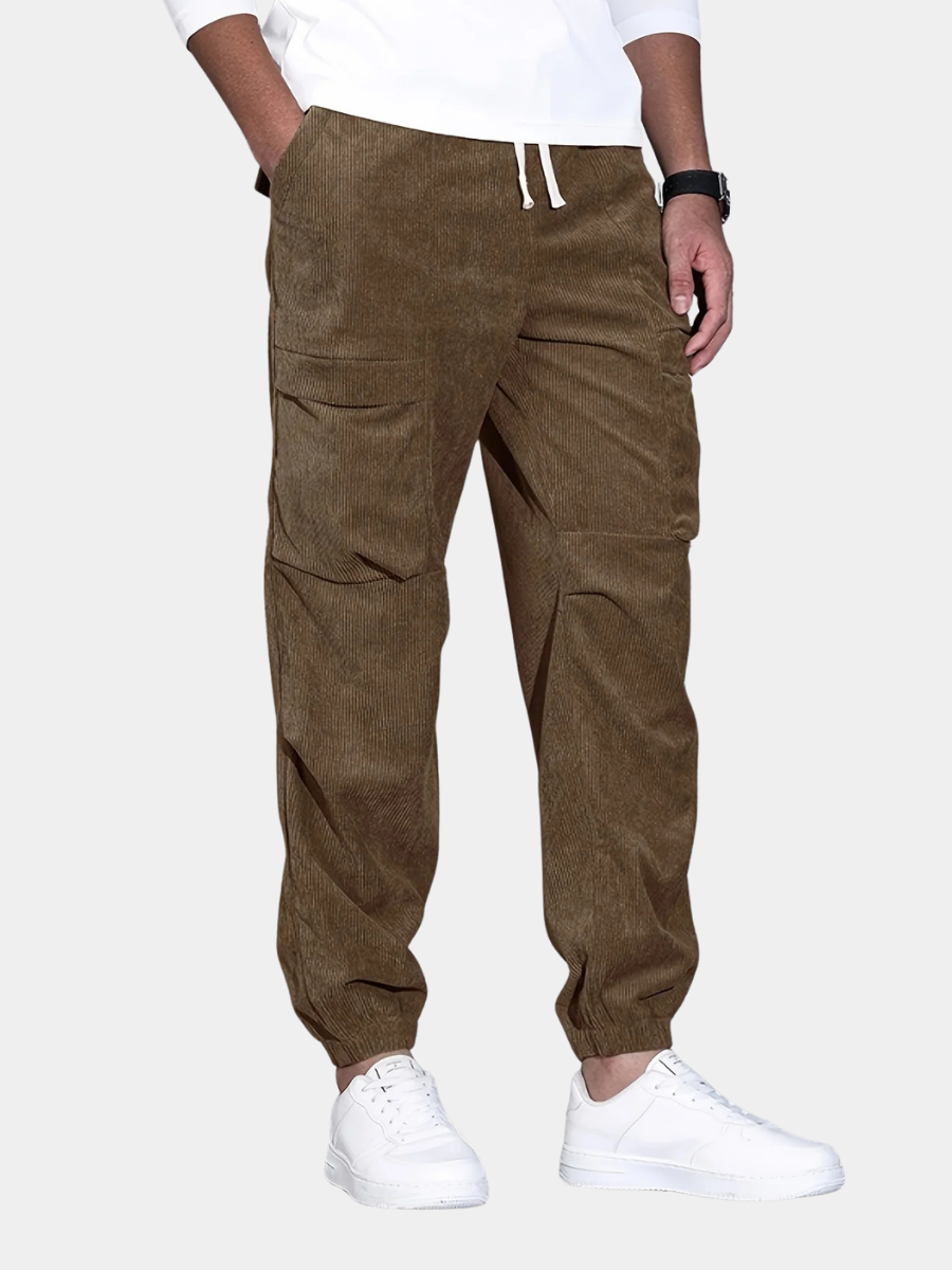 LAURENT MONACO | PANTALONS CARGO EN CORDUROY POUR HOMMES