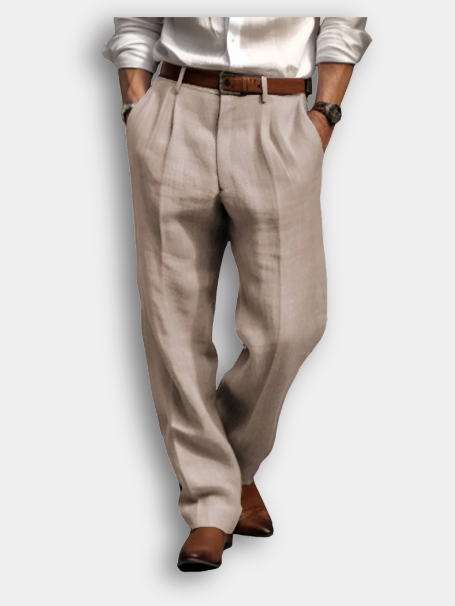 LAURENT MONACO | PANTALON PLISSÉ EN LIN POUR HOMME