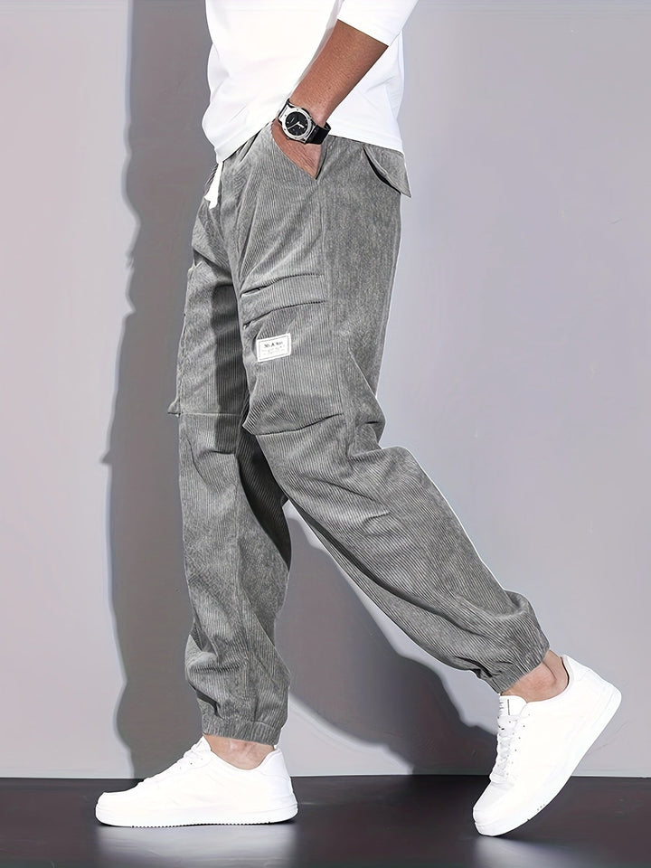 LAURENT MONACO | PANTALONS CARGO EN CORDUROY POUR HOMMES