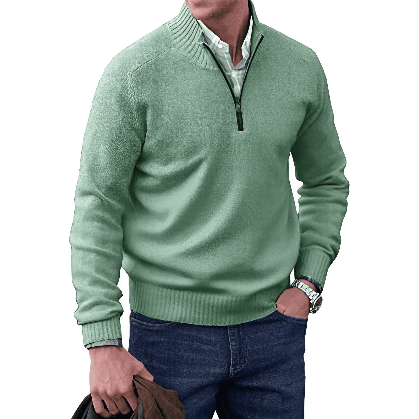 LAURENT MONACO | PULL EN MAILLE ZIPPÉ POUR HOMME