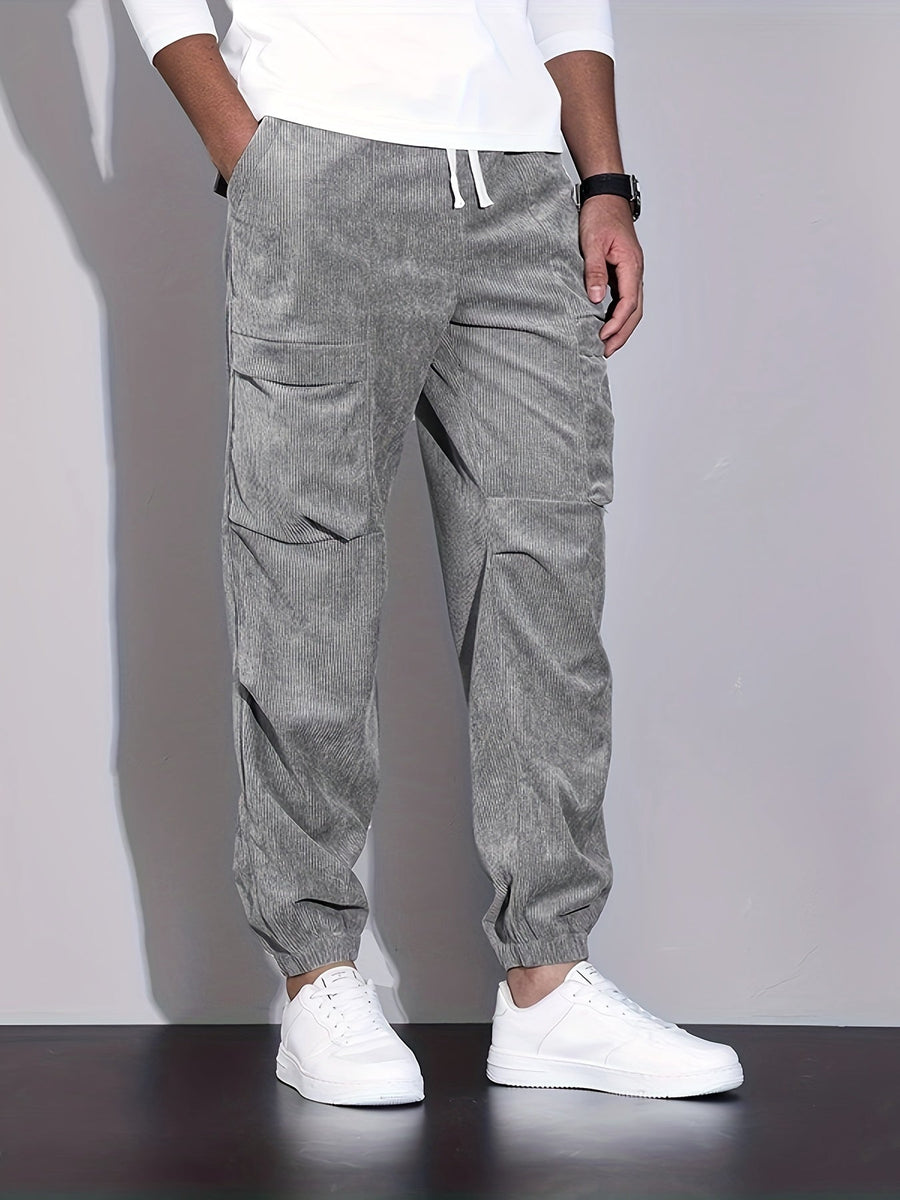 LAURENT MONACO | PANTALONS CARGO EN CORDUROY POUR HOMMES
