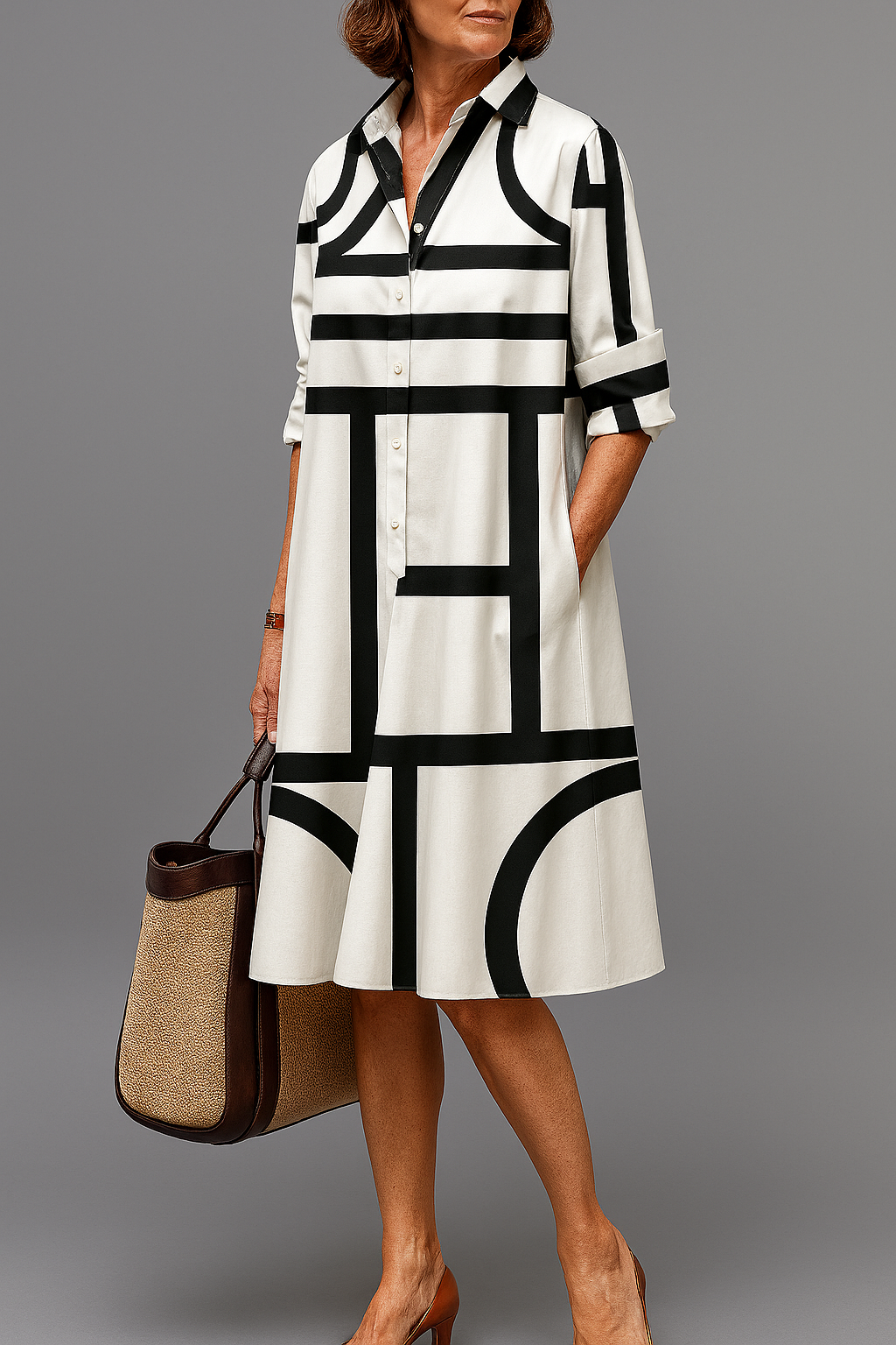 Louise | Robe midi soignée et élégante