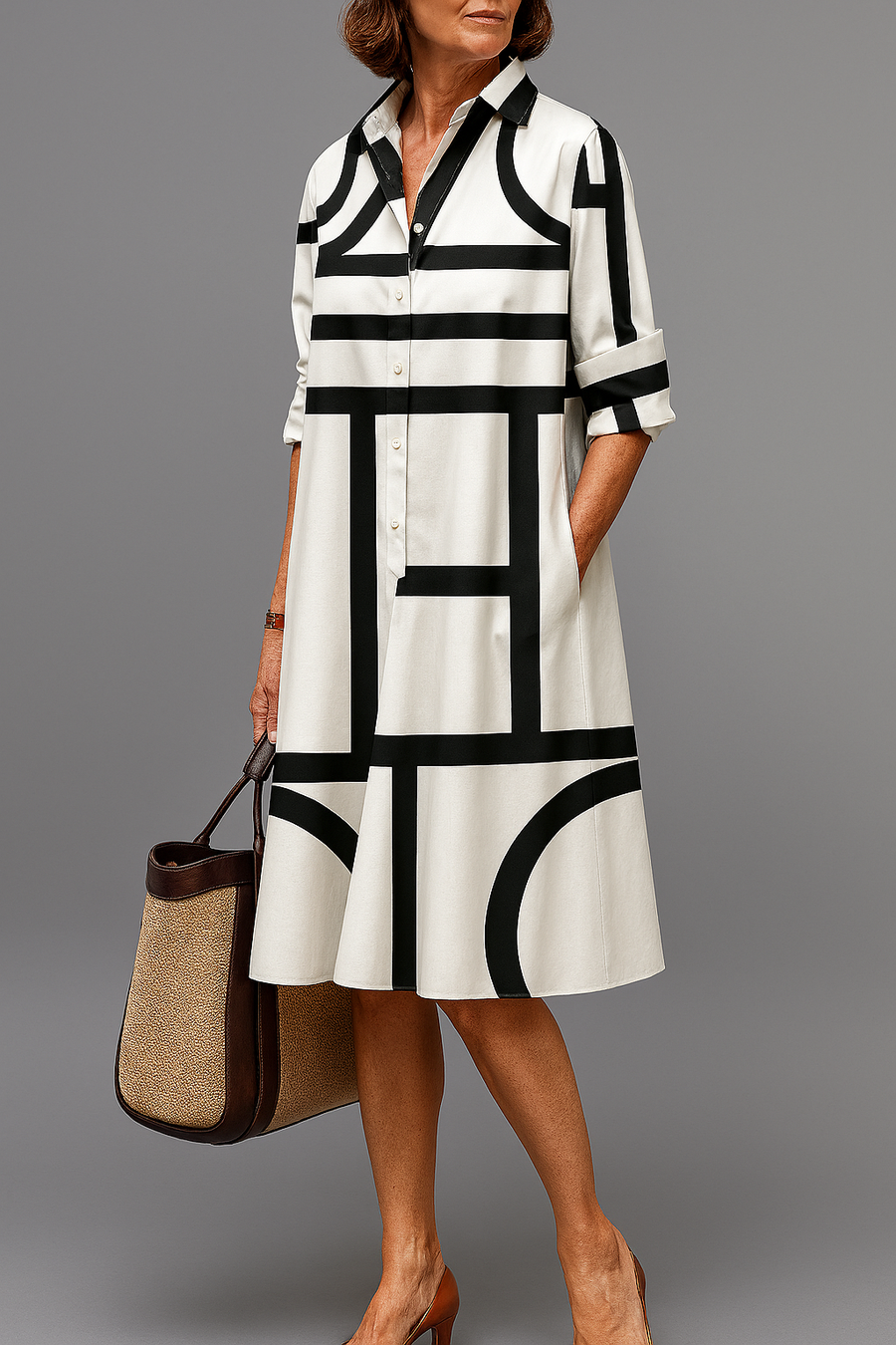 Louise | Robe midi soignée et élégante