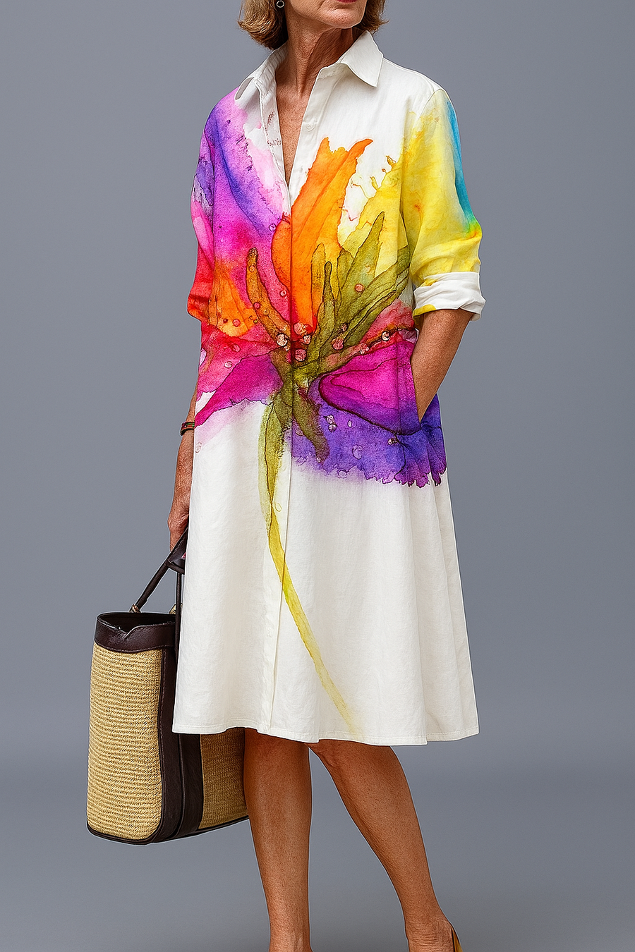 Lydia | Robe midi soignée et élégante