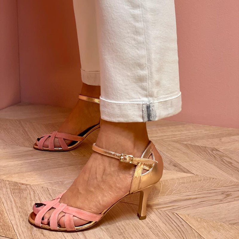 Noémie | Sandales Glamour Rose Doré