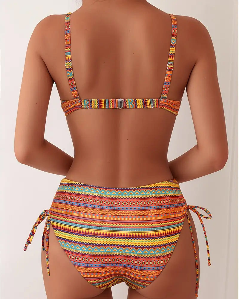 Zafra | Bikini Bandeau avec Imprimé Éthique Chaleureux