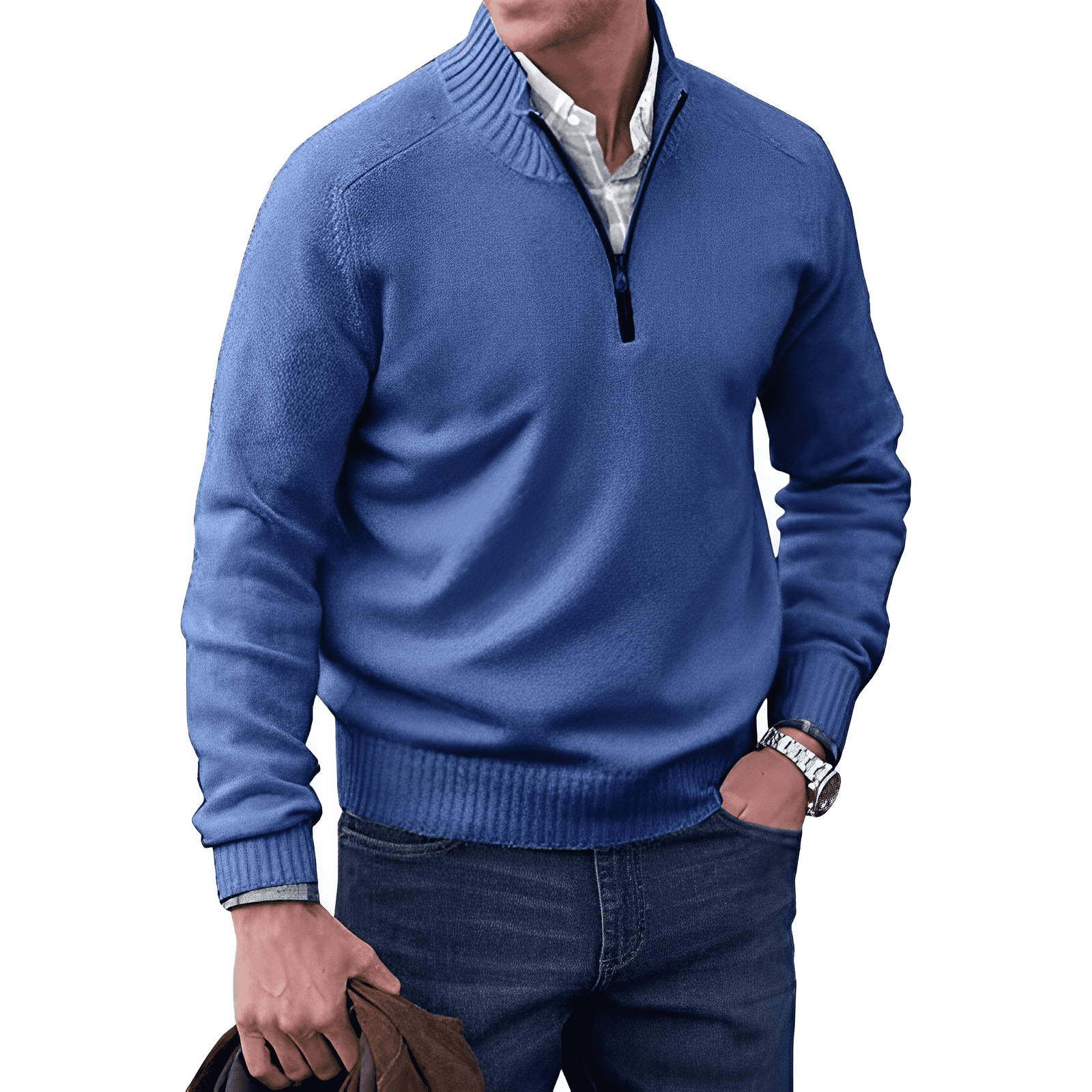 LAURENT MONACO | PULL EN MAILLE ZIPPÉ POUR HOMME