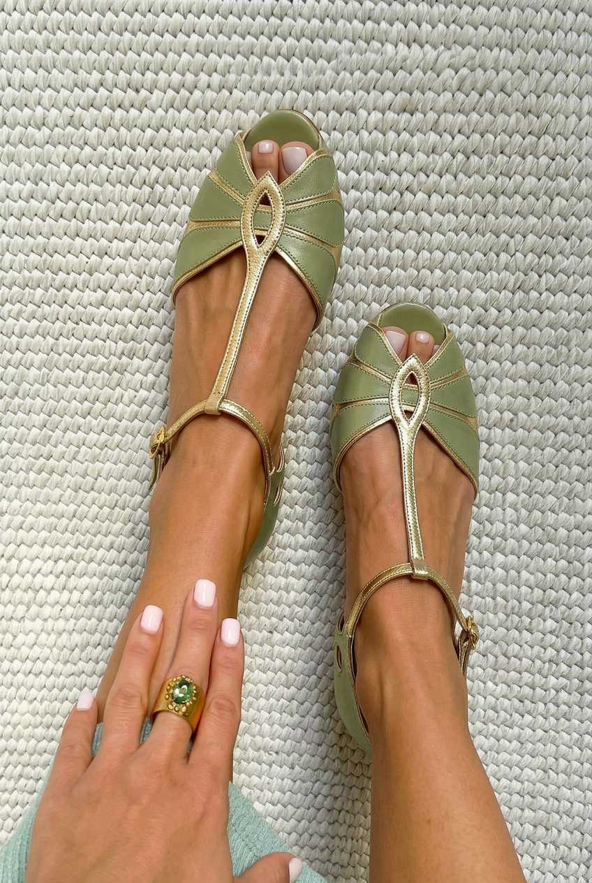 Talons bloc à découpe peep toe avec bride en T