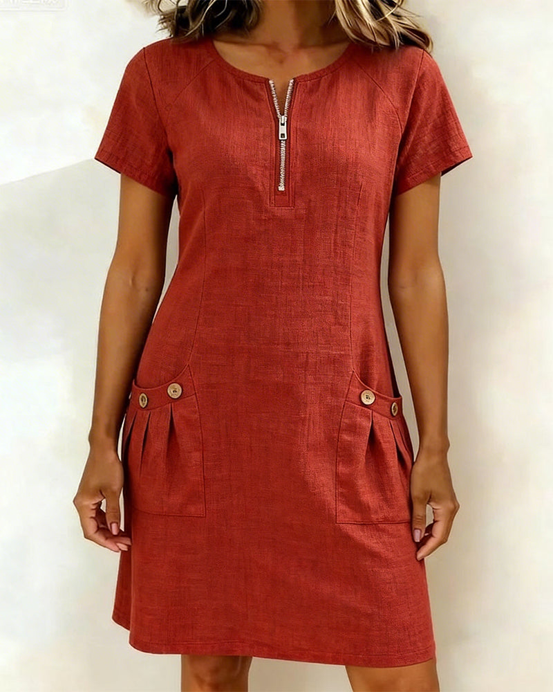 Chloé | Robe en Coton à Fermeture Zippée