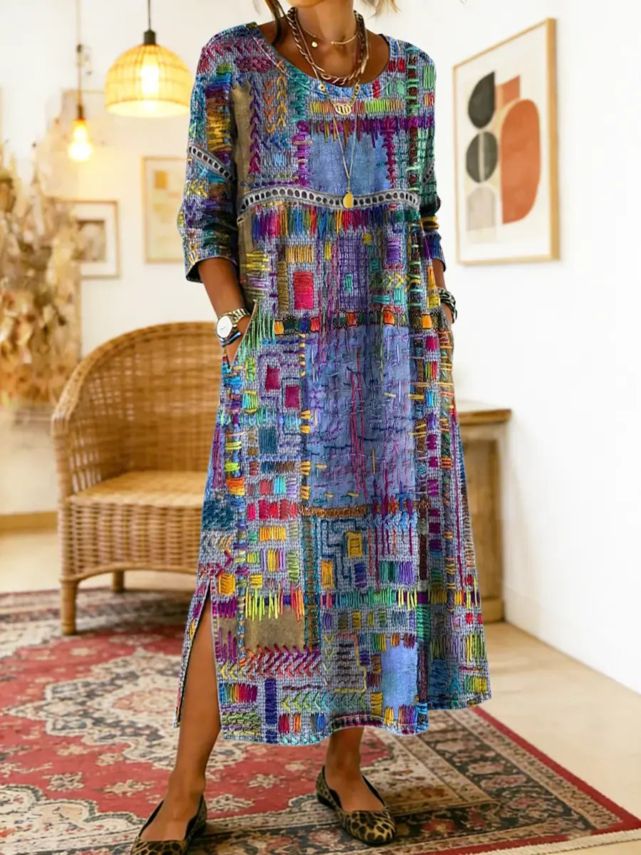Anaïs | Robe ethnique patchwork vintage