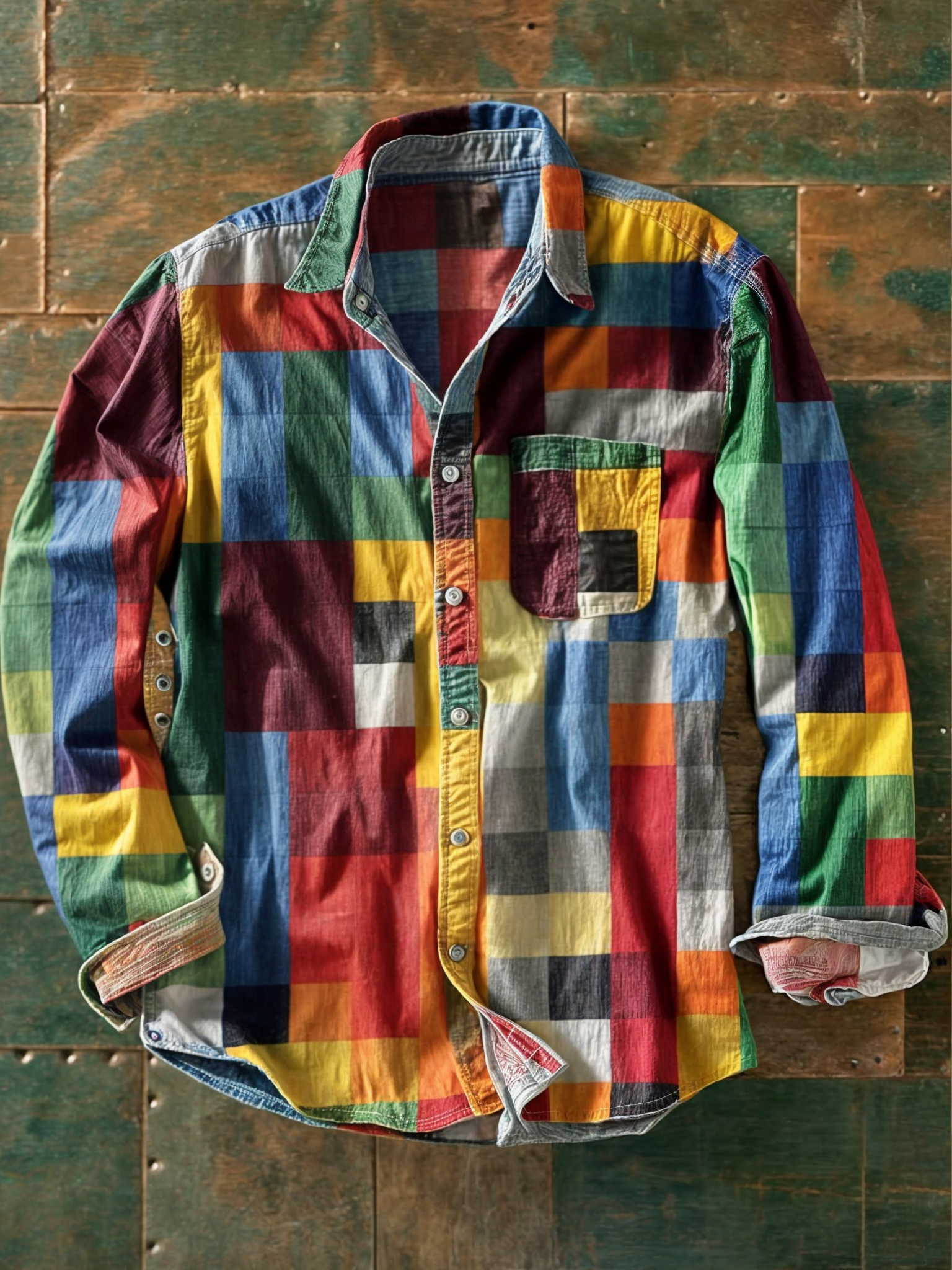 Hadrien | Chemise à manches longues signature mosaïque pour homme