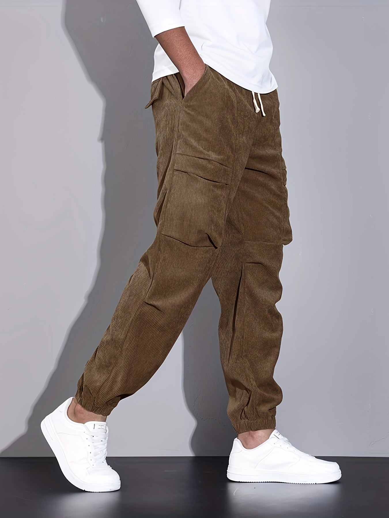 LAURENT MONACO | PANTALONS CARGO EN CORDUROY POUR HOMMES