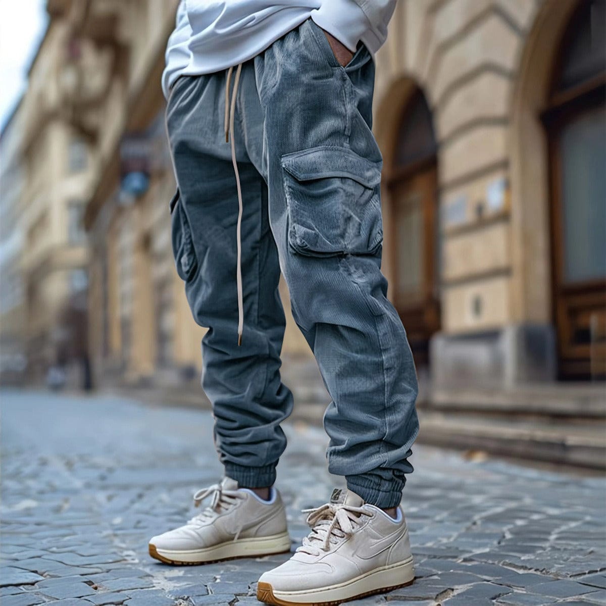 LAURENT MONACO | PANTALON EN VELOURS CÔTELÉ À CORDON POUR HOMME