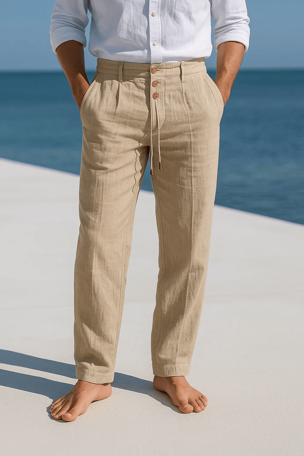 LAURENT MONACO | PANTALON EN LIN MÉLANGÉ POUR HOMME