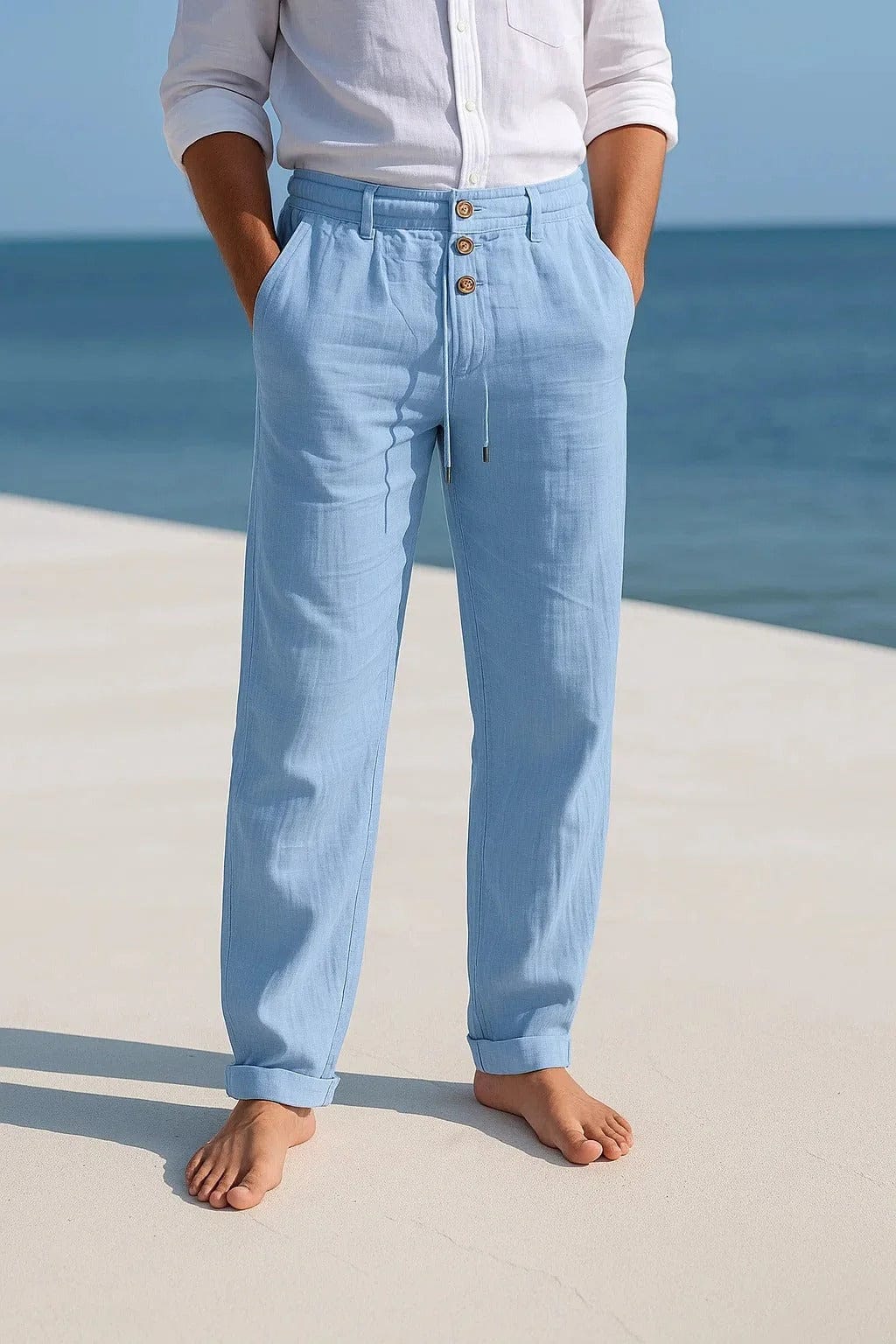 LAURENT MONACO | PANTALON EN LIN MÉLANGÉ POUR HOMME