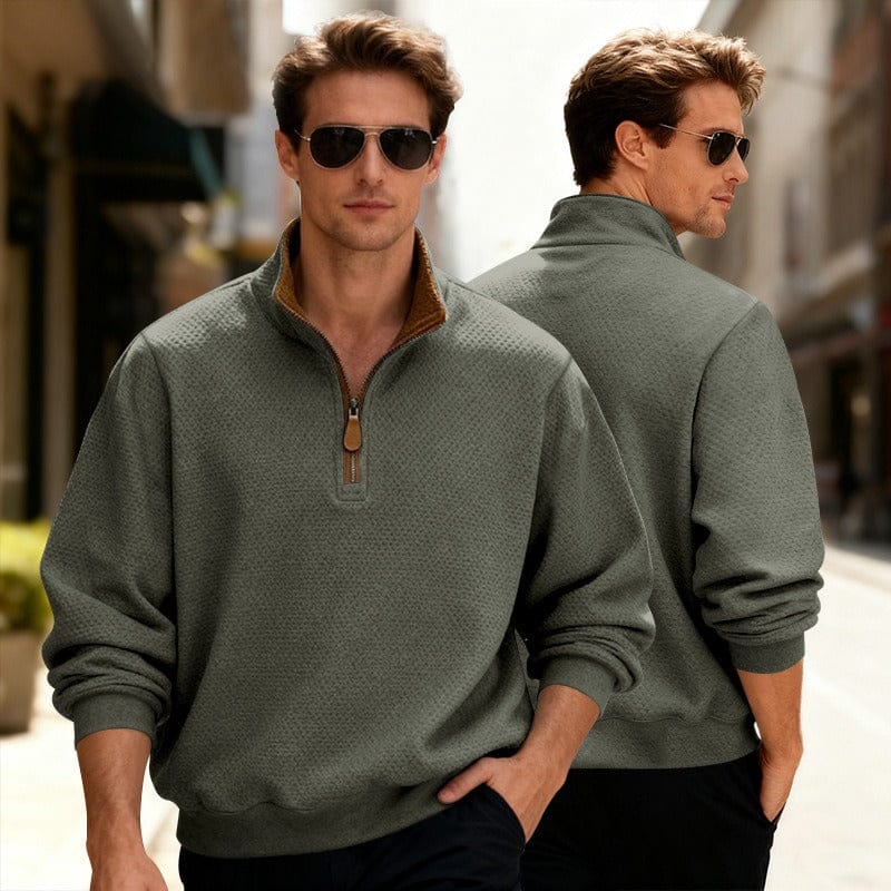 Laurent | Pull texturé zippé pour homme