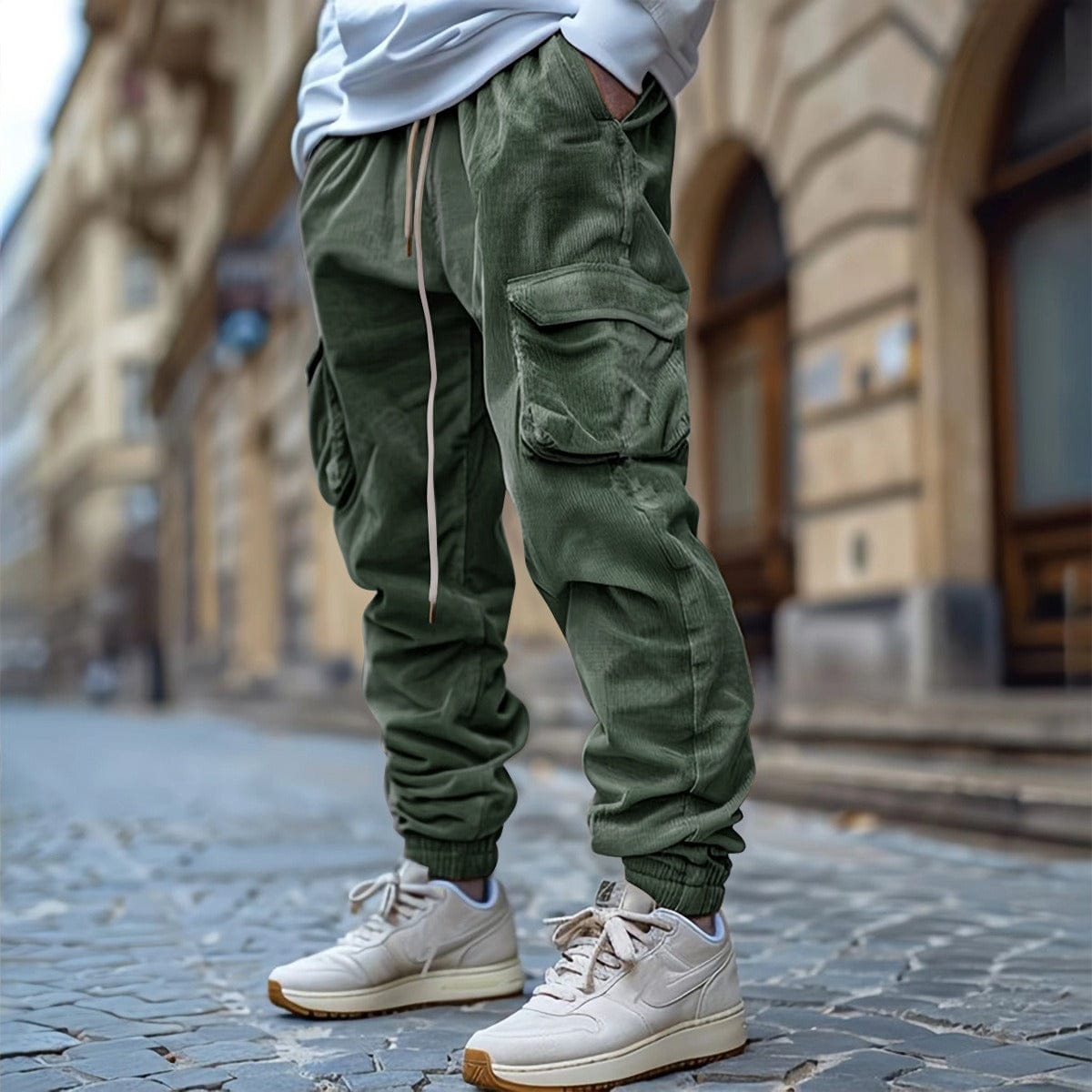 LAURENT MONACO | PANTALON EN VELOURS CÔTELÉ À CORDON POUR HOMME