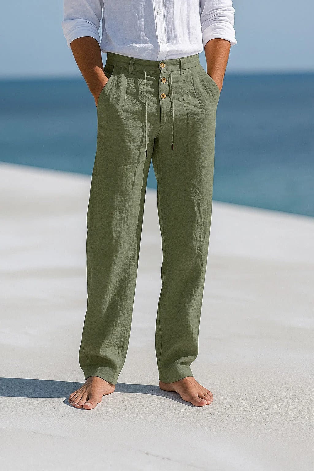 LAURENT MONACO | PANTALON EN LIN MÉLANGÉ POUR HOMME