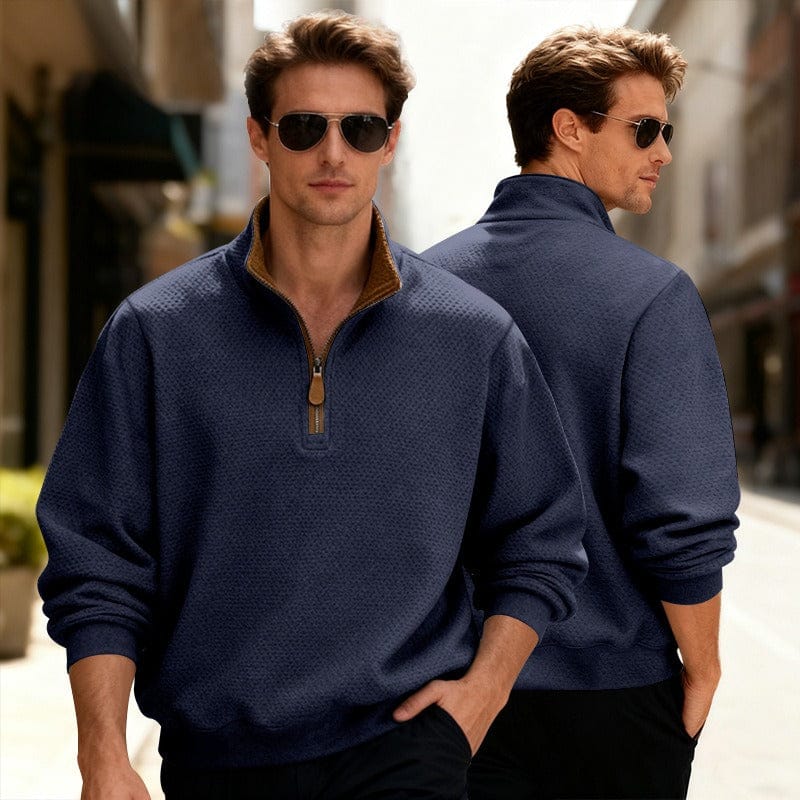 Laurent | Pull texturé zippé pour homme