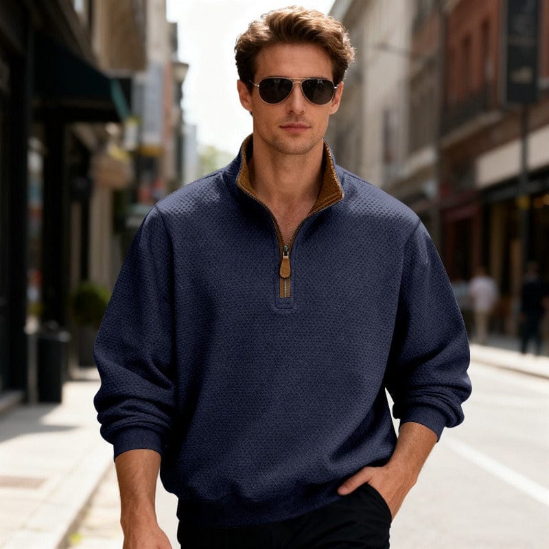 Laurent | Pull texturé zippé pour homme