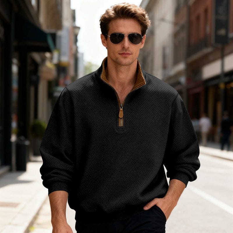 Laurent | Pull texturé zippé pour homme