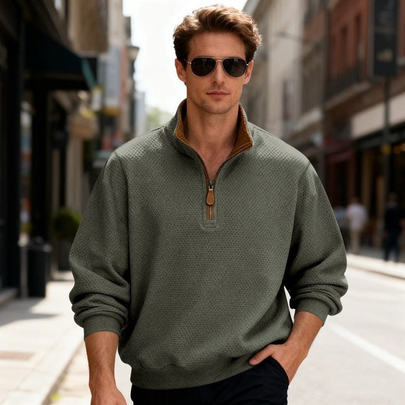 Laurent | Pull texturé zippé pour homme