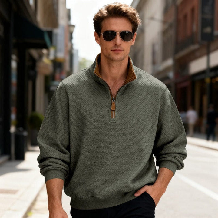 Laurent | Pull texturé zippé pour homme