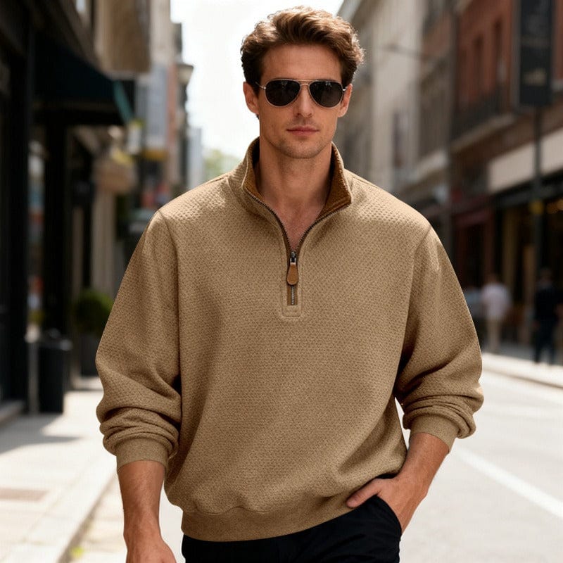 Laurent | Pull texturé zippé pour homme