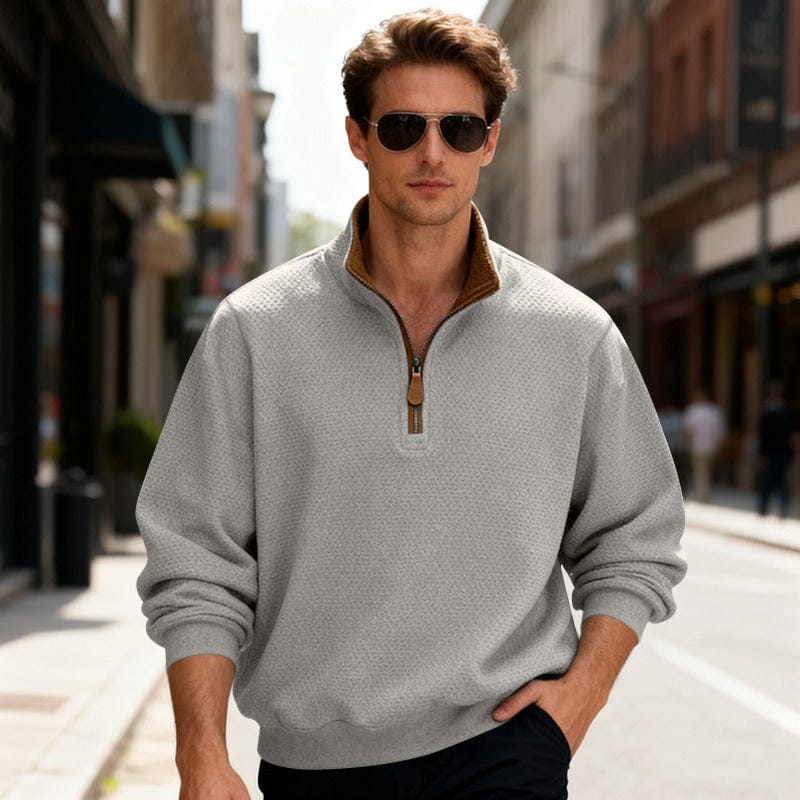 Laurent | Pull texturé zippé pour homme