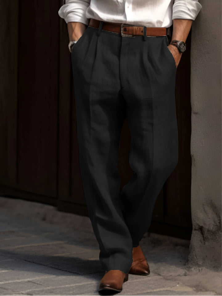 LAURENT MONACO | PANTALON PLISSÉ EN LIN POUR HOMME