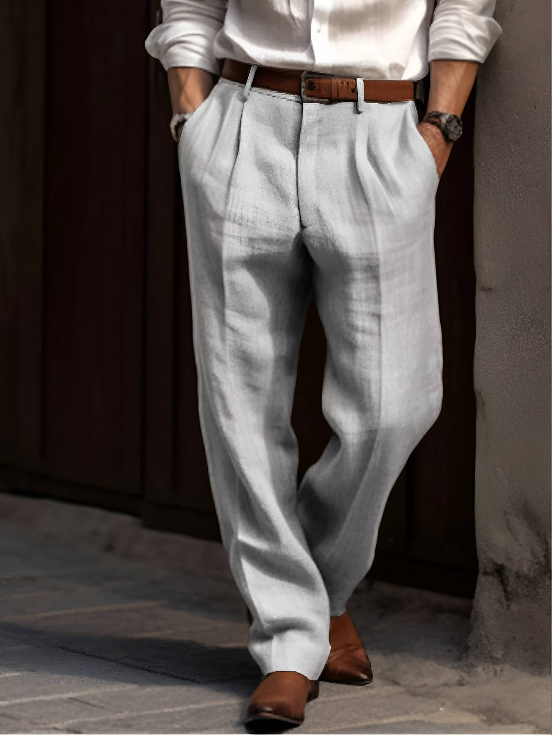 LAURENT MONACO | PANTALON PLISSÉ EN LIN POUR HOMME