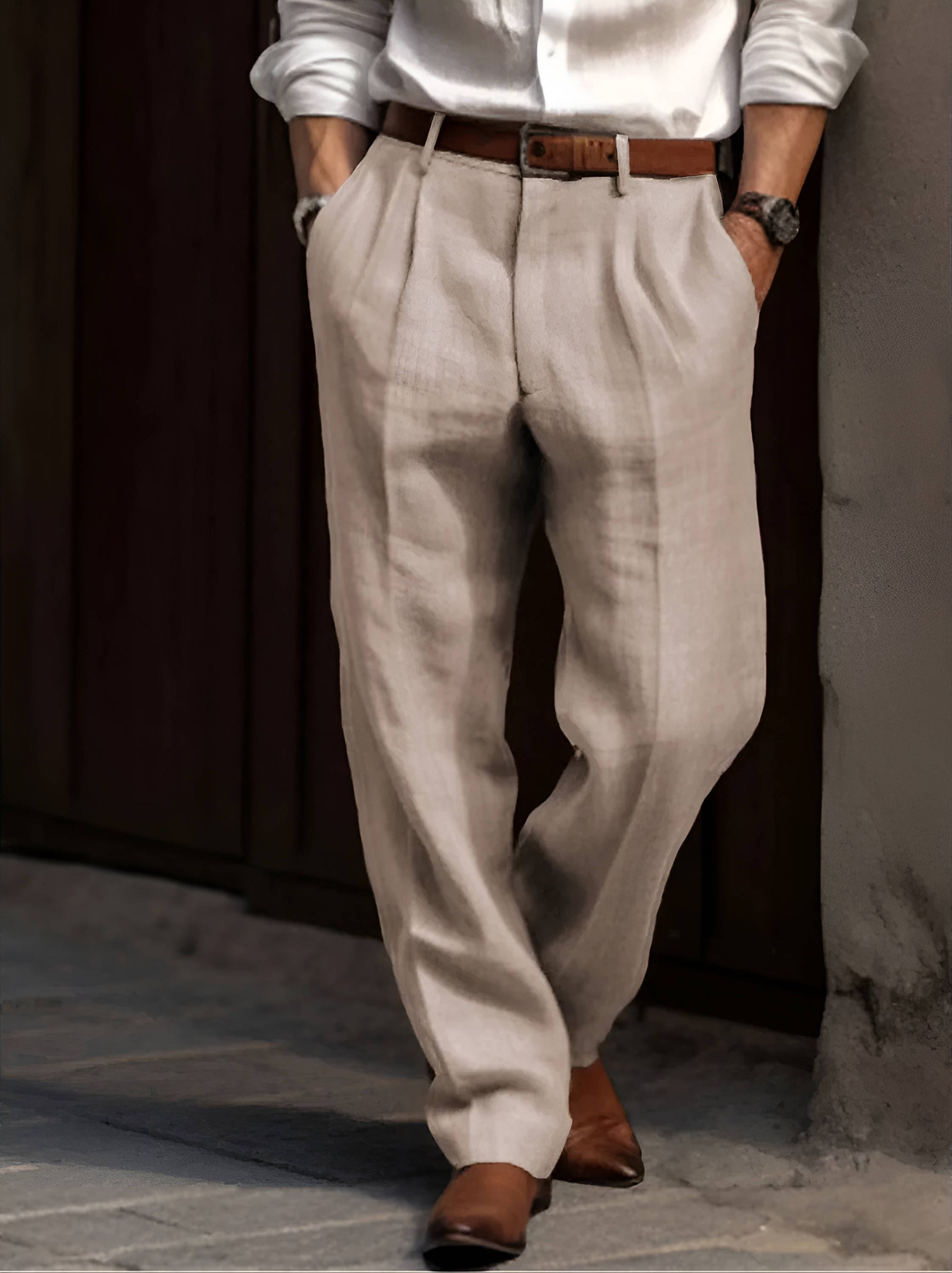 LAURENT MONACO | PANTALON PLISSÉ EN LIN POUR HOMME