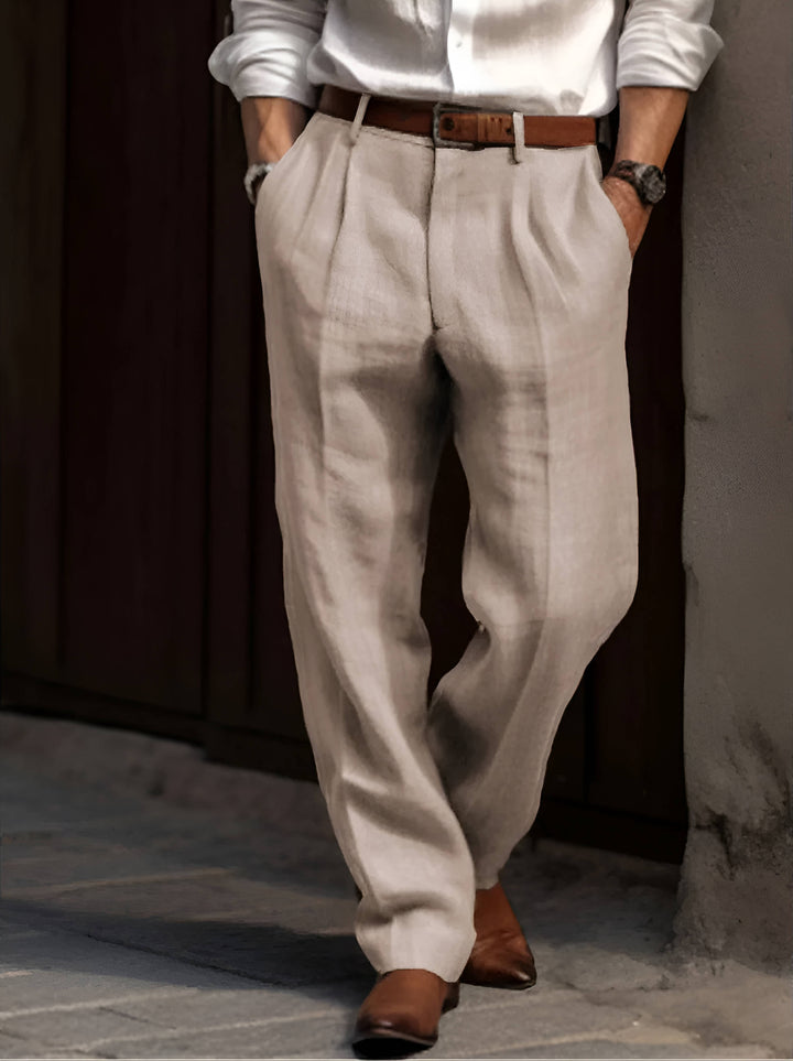 LAURENT MONACO | PANTALON PLISSÉ EN LIN POUR HOMME