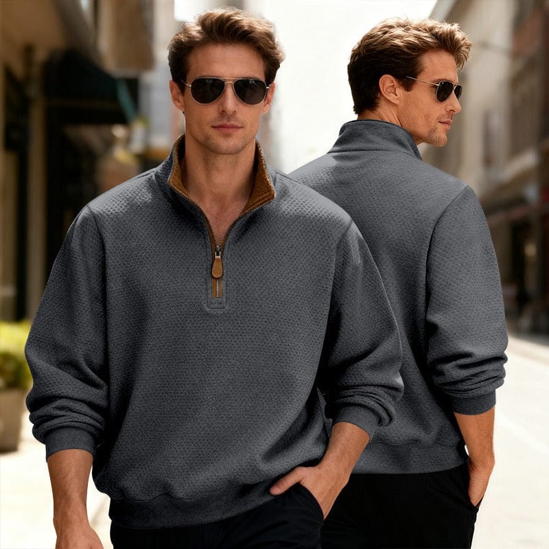 Laurent | Pull texturé zippé pour homme