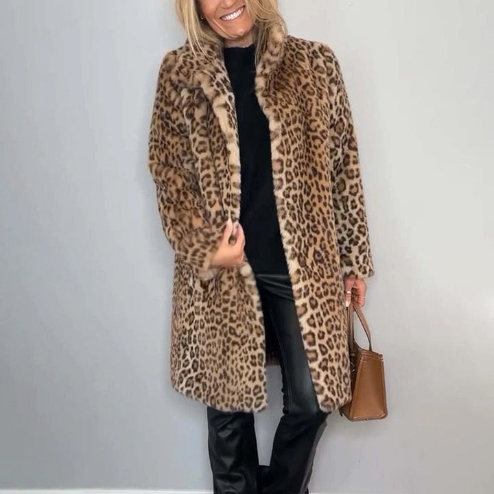 Séverine™ — Veste mi-longue léopard élégante