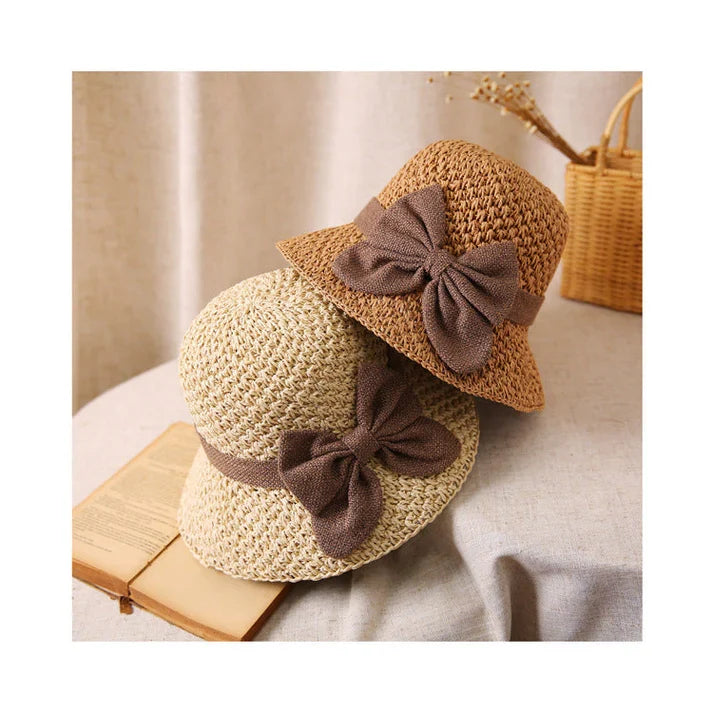 Lucía - Chapeau en paille avec nœud vintage