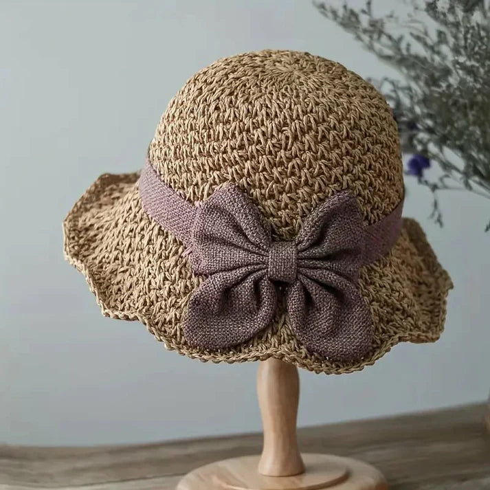 Lucía - Chapeau en paille avec nœud vintage
