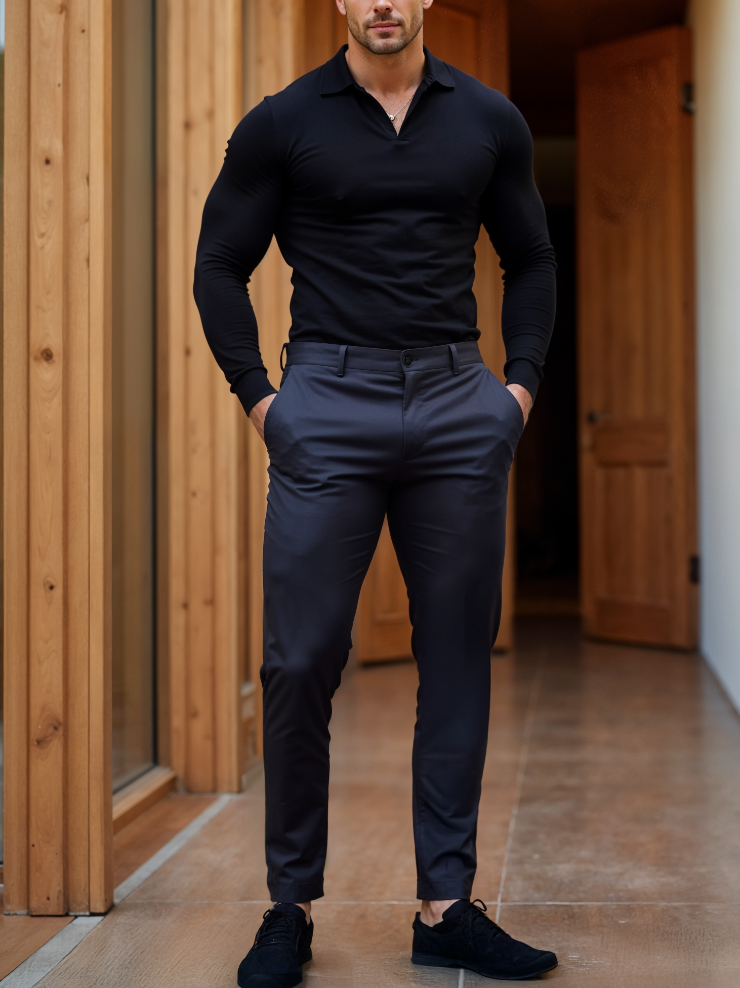 LAURENT MONACO | PANTALONS STRETCH POUR HOMMES