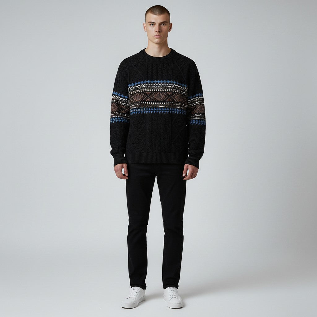 LAURENT MONACO | PULL EN MAILLE NORDIQUE POUR HOMME