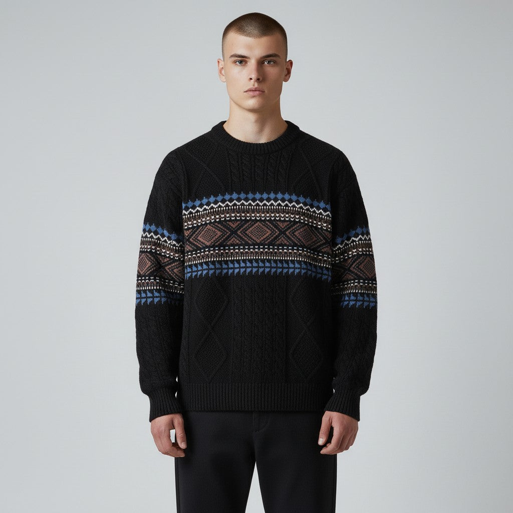 LAURENT MONACO | PULL EN MAILLE NORDIQUE POUR HOMME