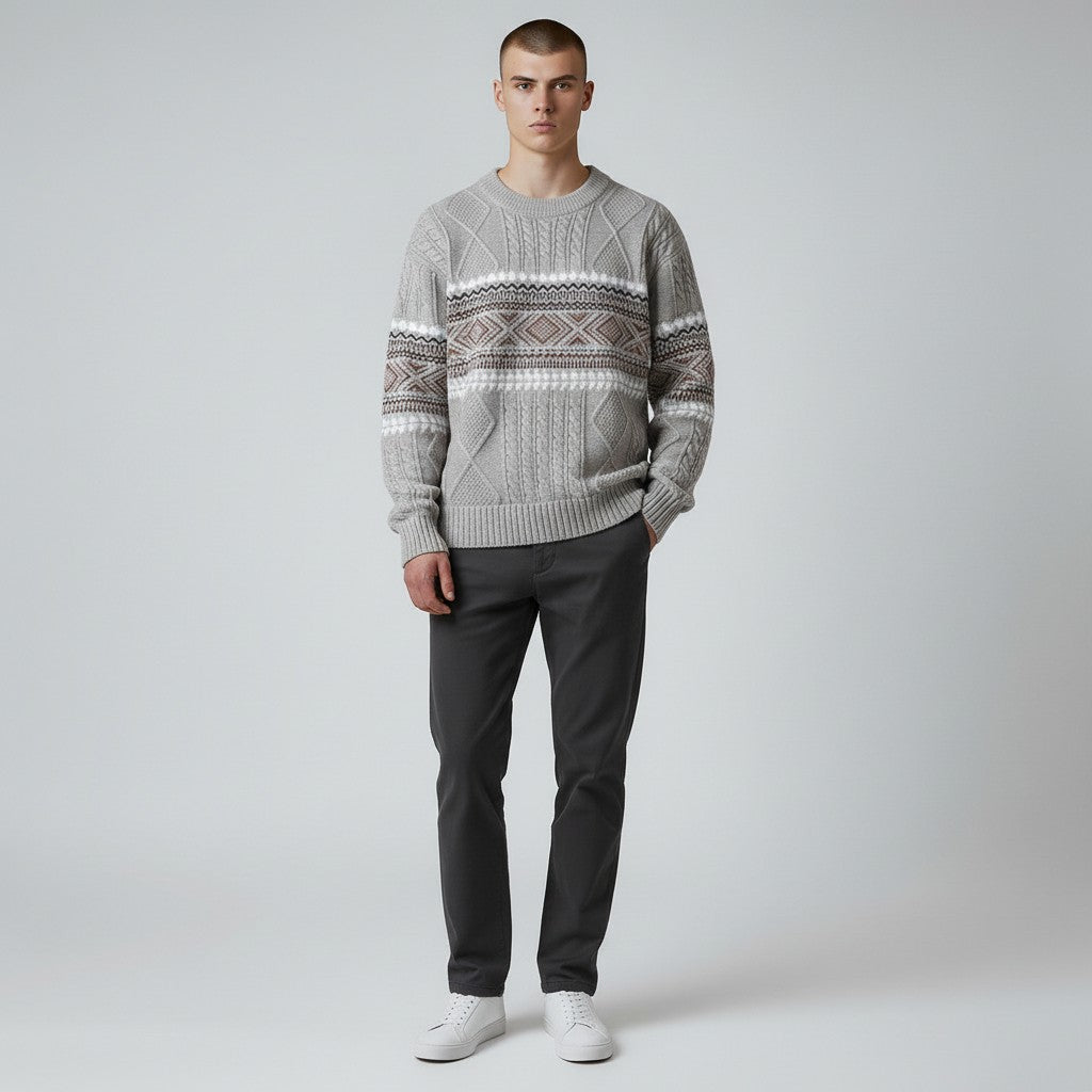 LAURENT MONACO | PULL EN MAILLE NORDIQUE POUR HOMME